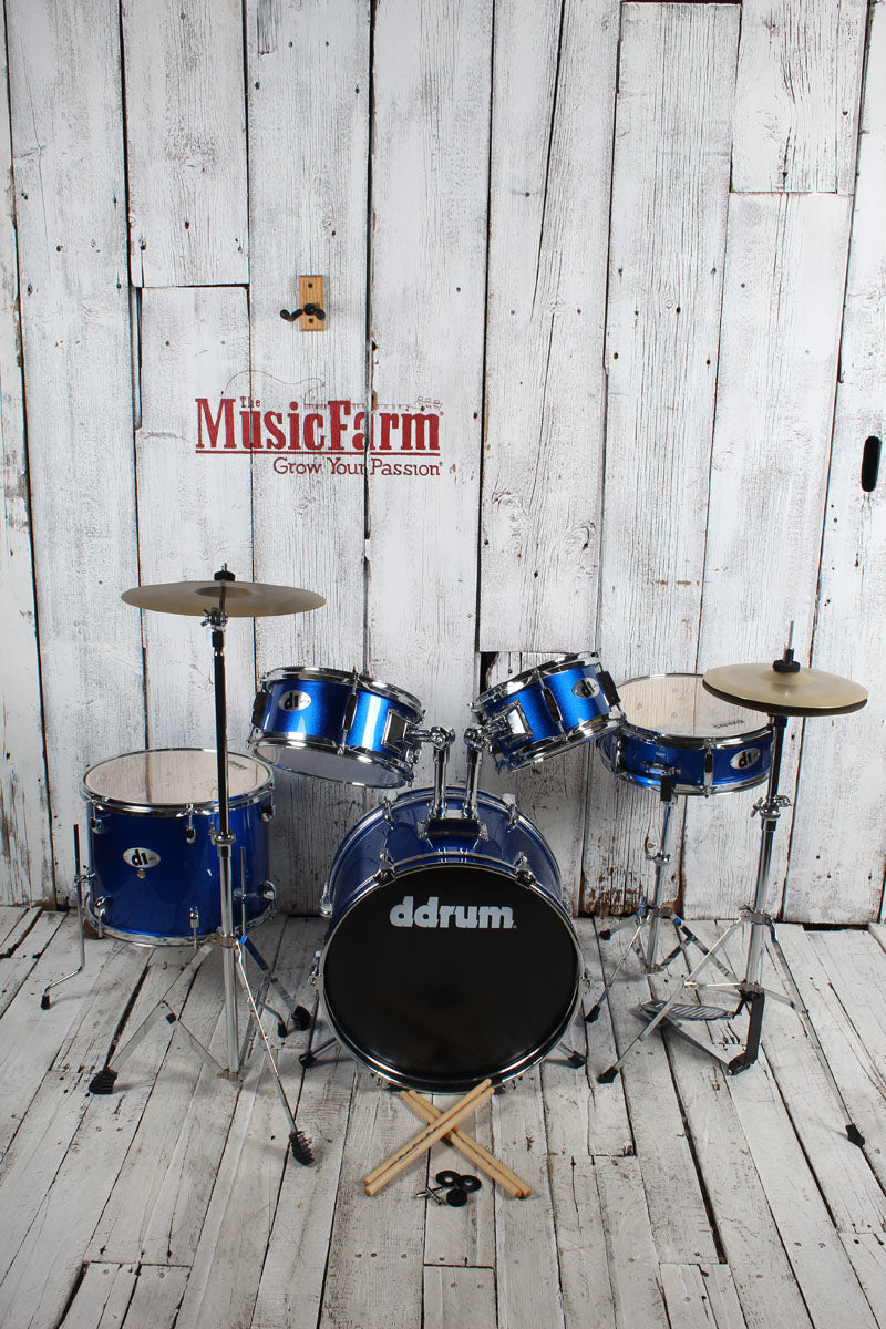ddrum D1 Junior Complete 5 Piece Drum Set with Cymbals Police Blue Secondary image