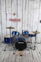 ddrum D1 Junior Complete 5 Piece Drum Set with Cymbals Police Blue