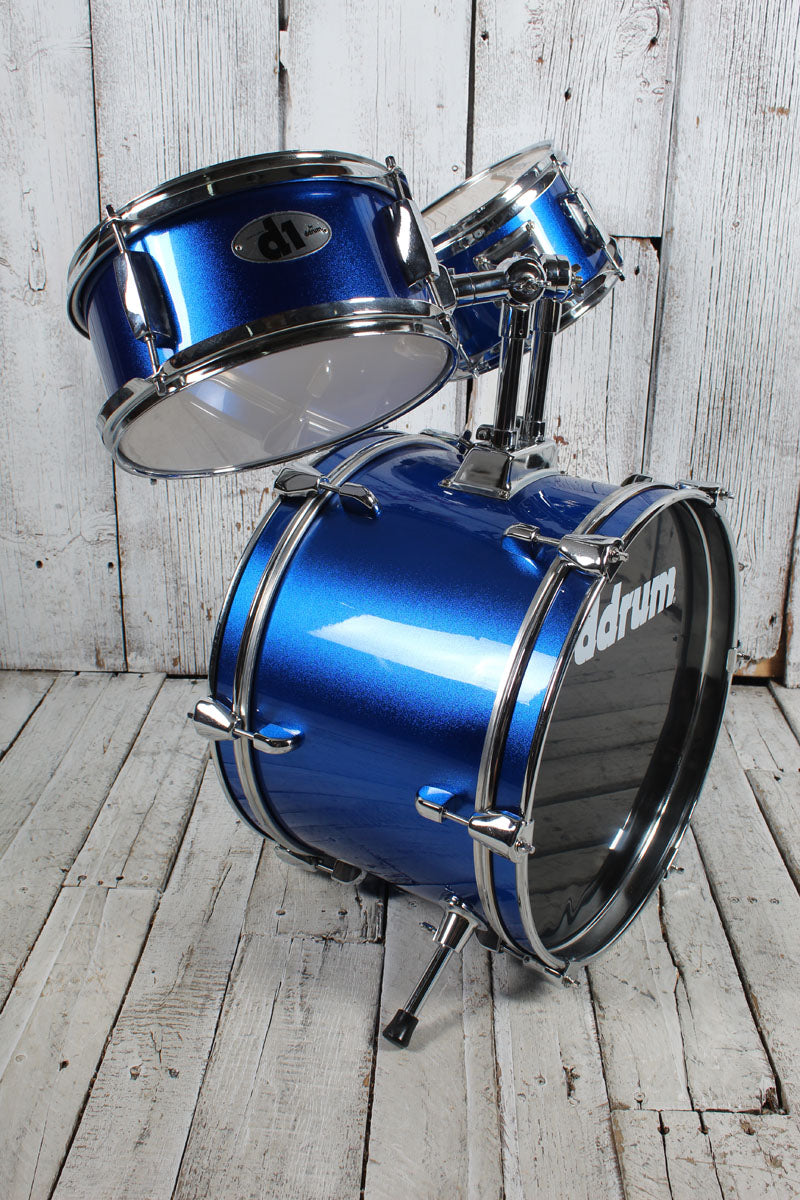 ddrum D1 Junior Complete 5 Piece Drum Set with Cymbals Police Blue