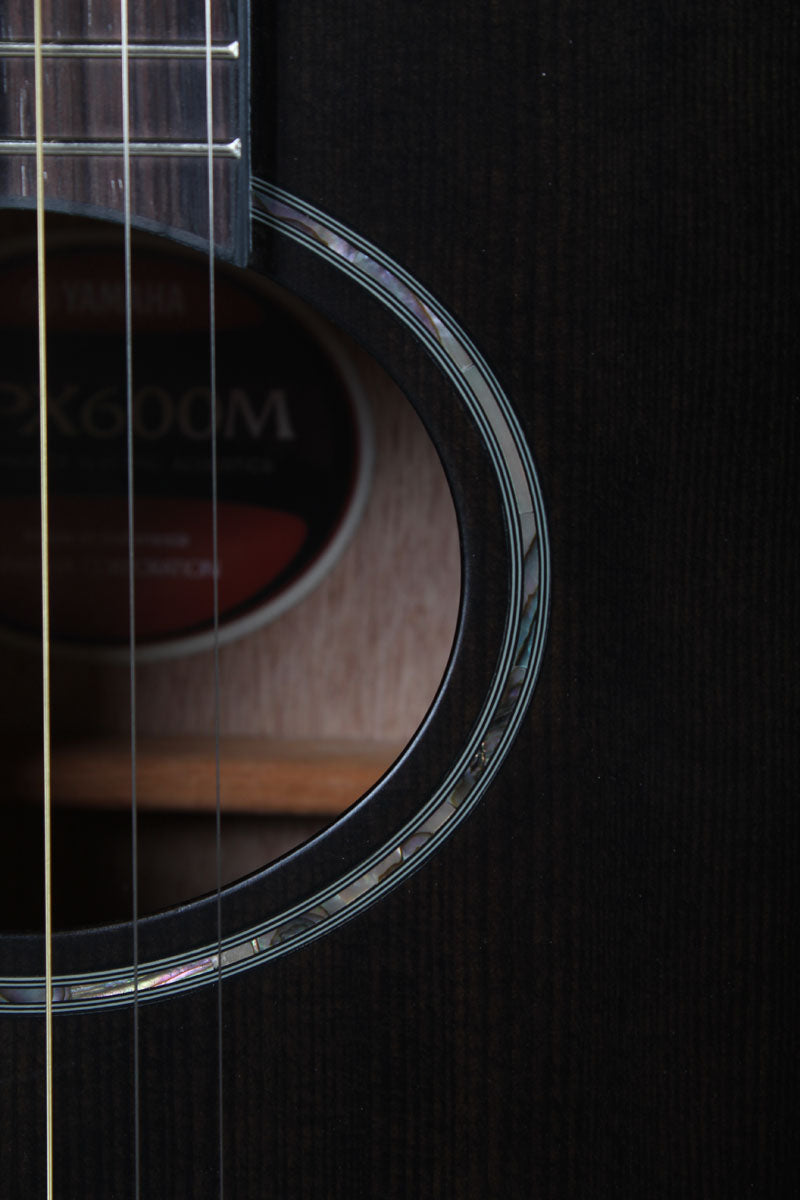 Yamaha APX600M Thinline Cutaway Acoustic Electric Guitar Smokey Black Finish