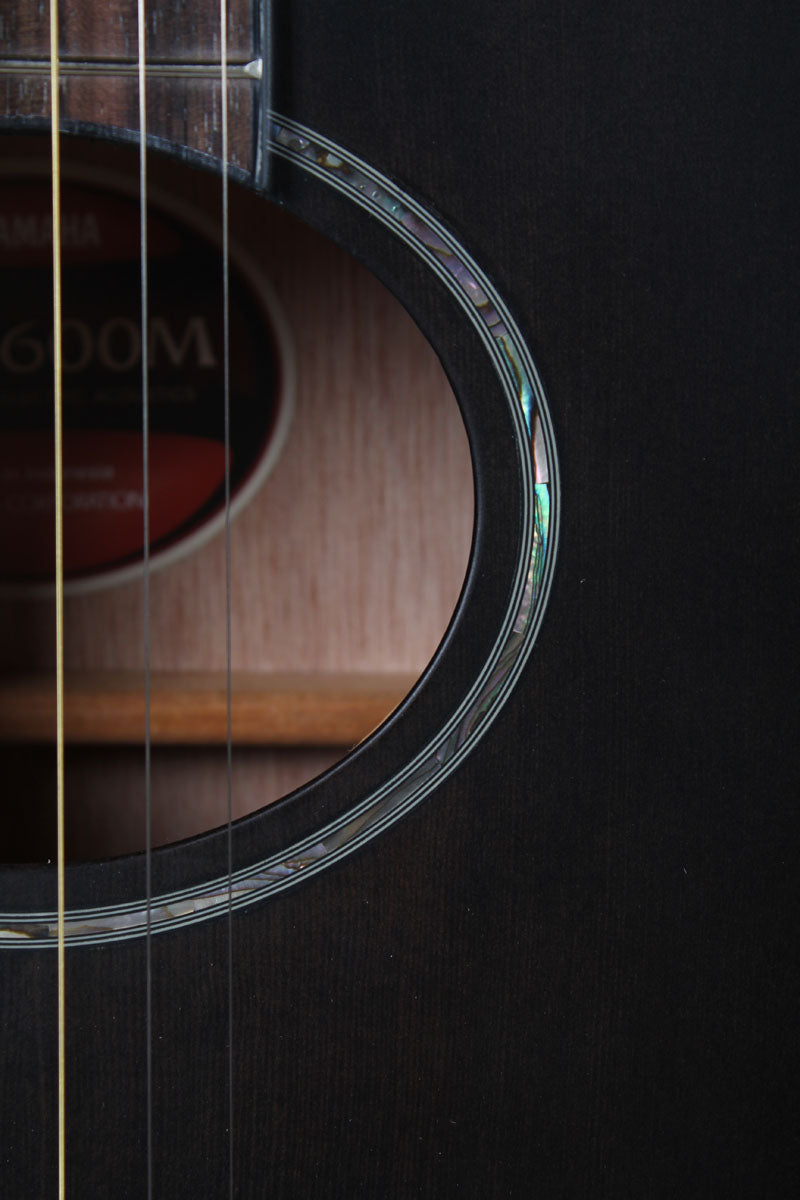 Yamaha APX600M Thinline Cutaway Acoustic Electric Guitar Smokey Black Finish