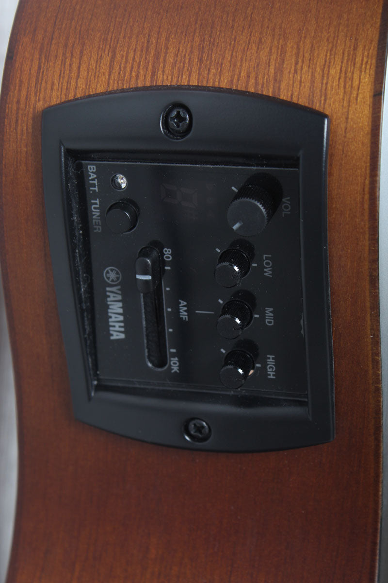 Yamaha APX600M Thinline Cutaway Acoustic Electric Guitar Smokey Black Finish