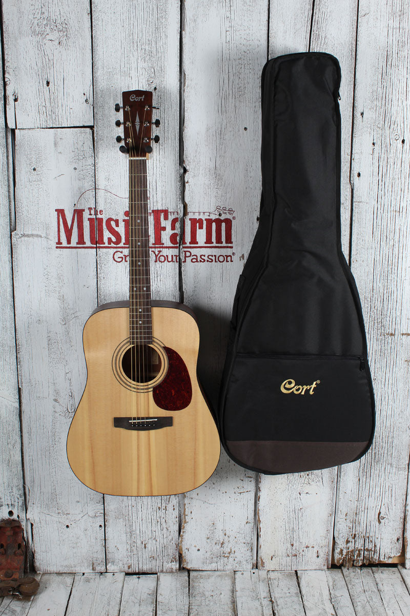 Cort Earth Pack Open Pore Acoustic Guitar Package with Gig Bag / Tuner / Strap / Picks