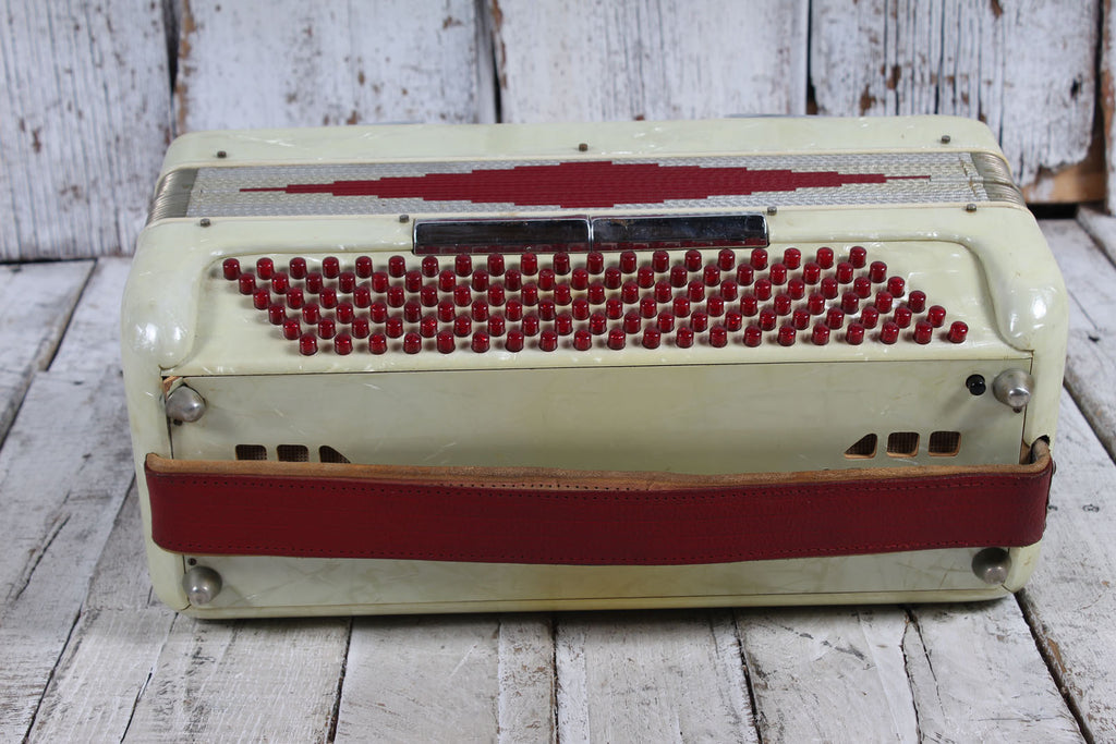 Verona Vintage Candy Stripe Piano Accordion LM 41 120 with Hardshell Case
