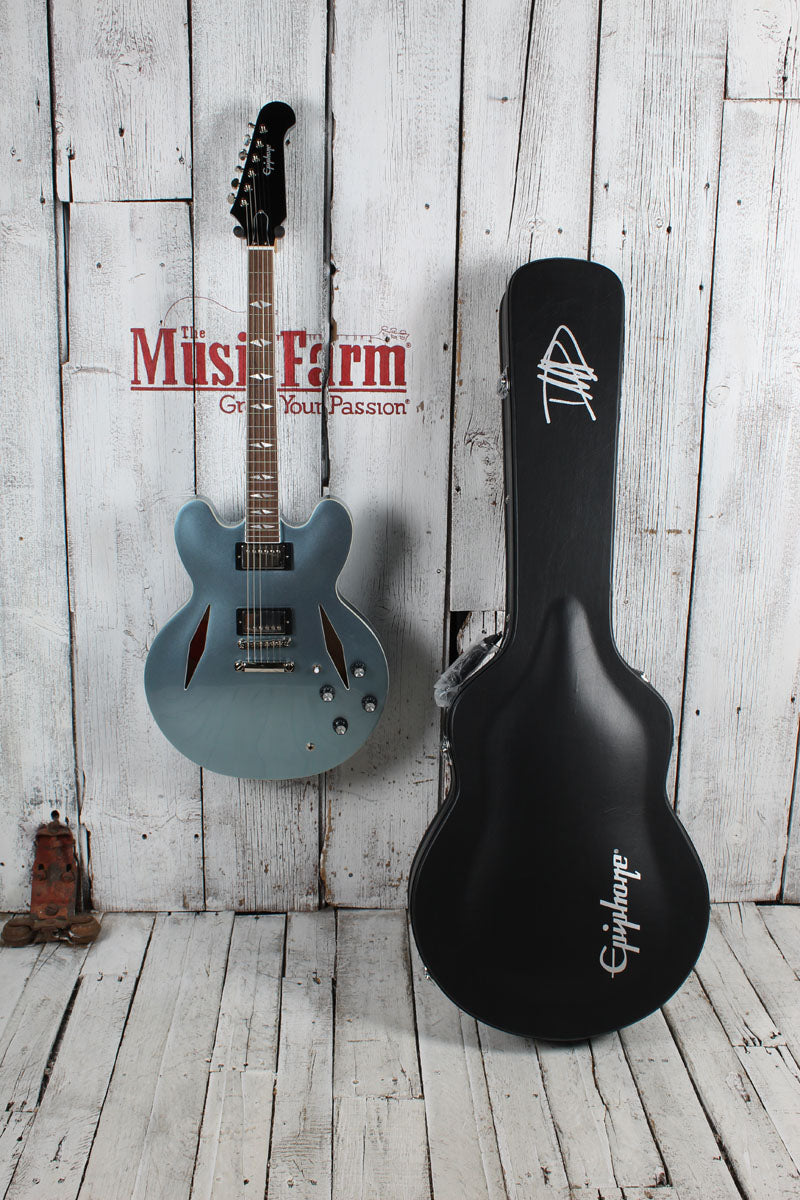 Epiphone Dave Grohl DG-335 Semi Hollow Electric Guitar Pelham Blue with Case Secondary image
