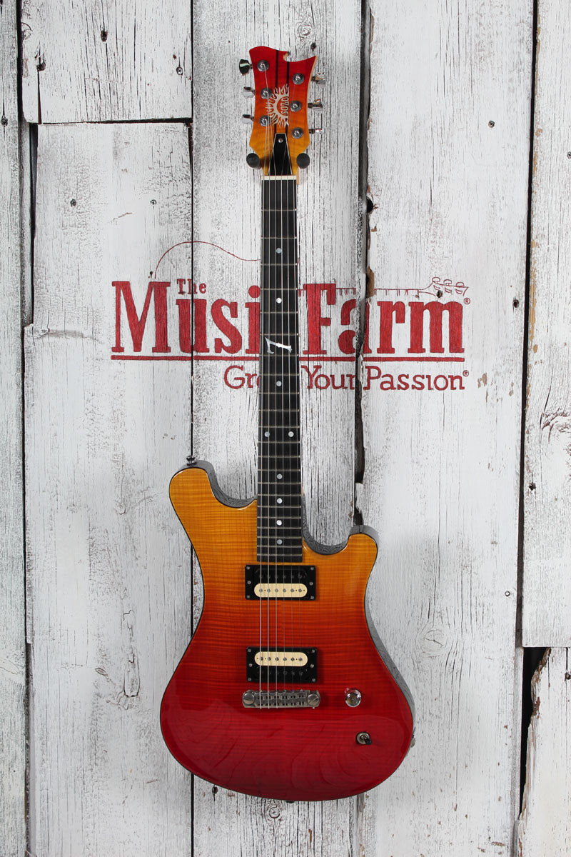 Sozo American Custom Fire Fade Electric Guitar Flame Maple Top Fire Fade Finish