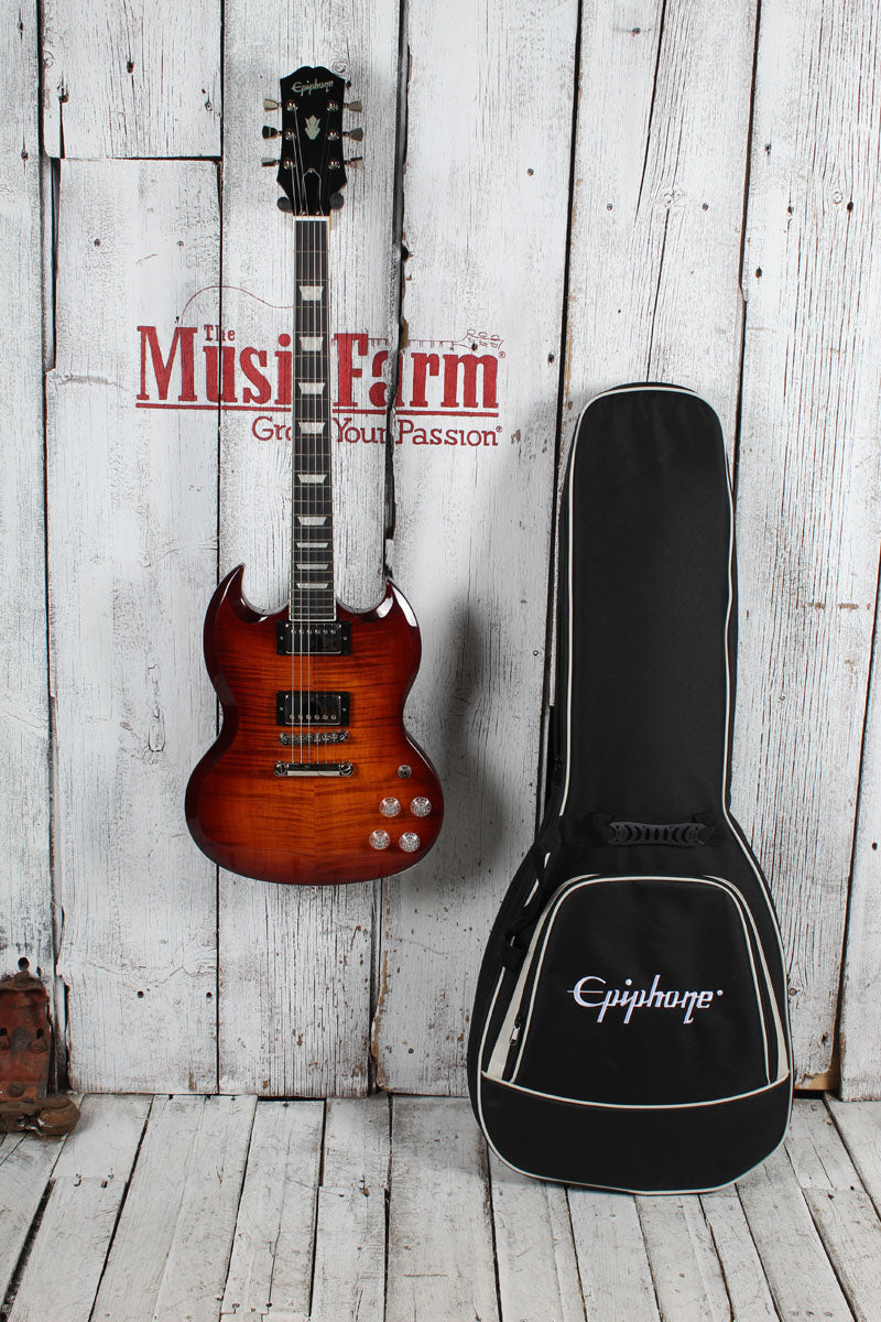 Epiphone SG Modern Figured Electric Guitar Mojave Burst with Gig Bag
