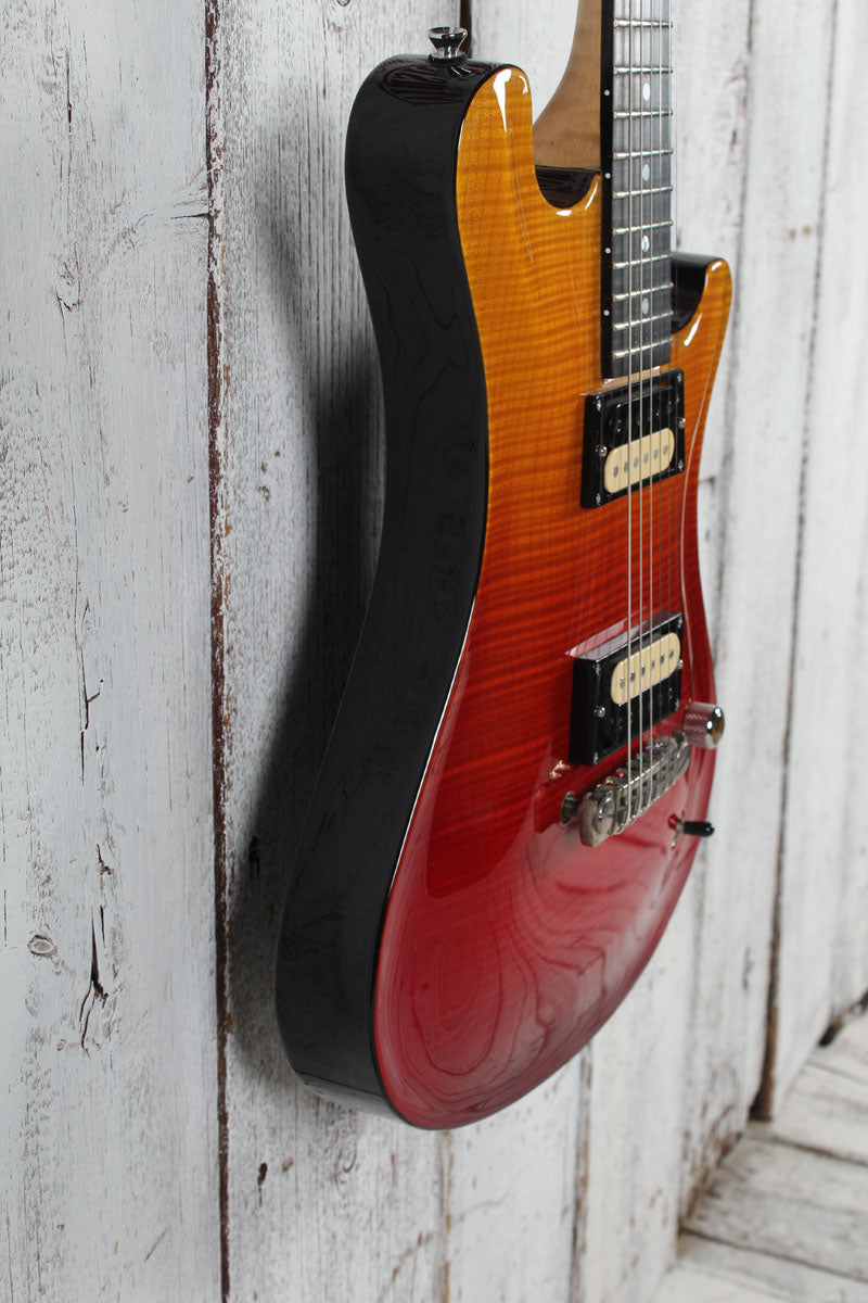 Sozo American Custom Fire Fade Electric Guitar Flame Maple Top Fire Fade Finish