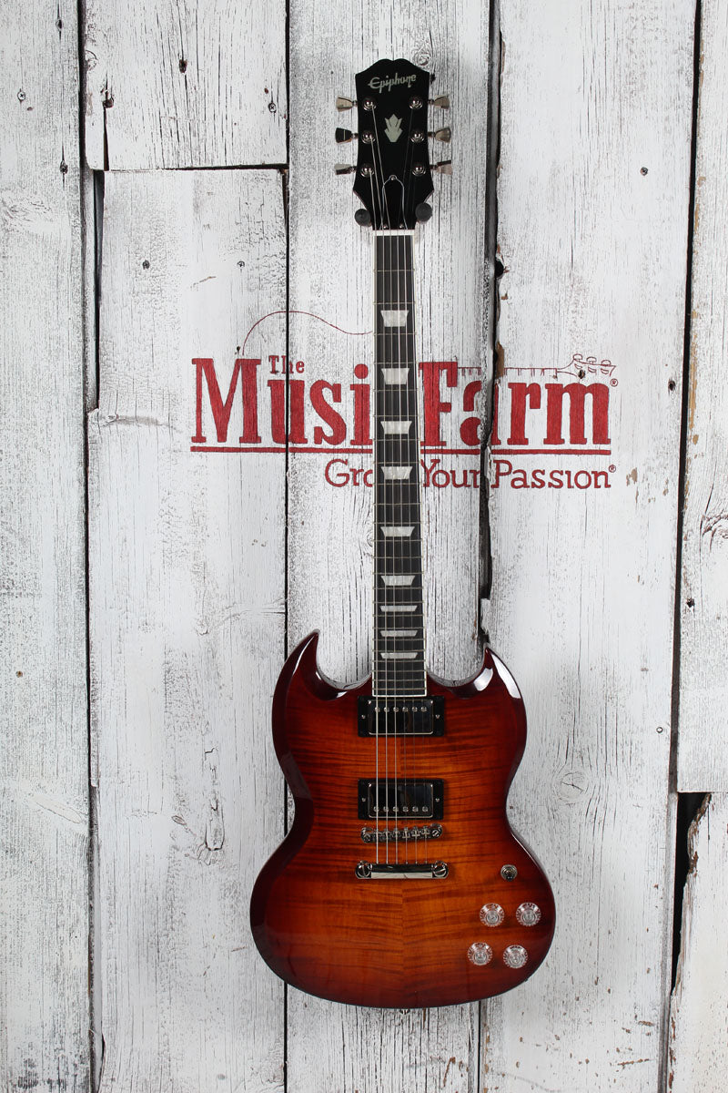 Epiphone SG Modern Figured Electric Guitar Mojave Burst with Gig Bag