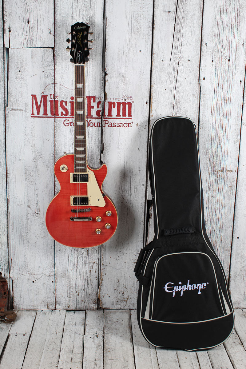 Epiphone Les Paul Standard 60s Figured Electric Guitar Fuchsia with Gig Bag