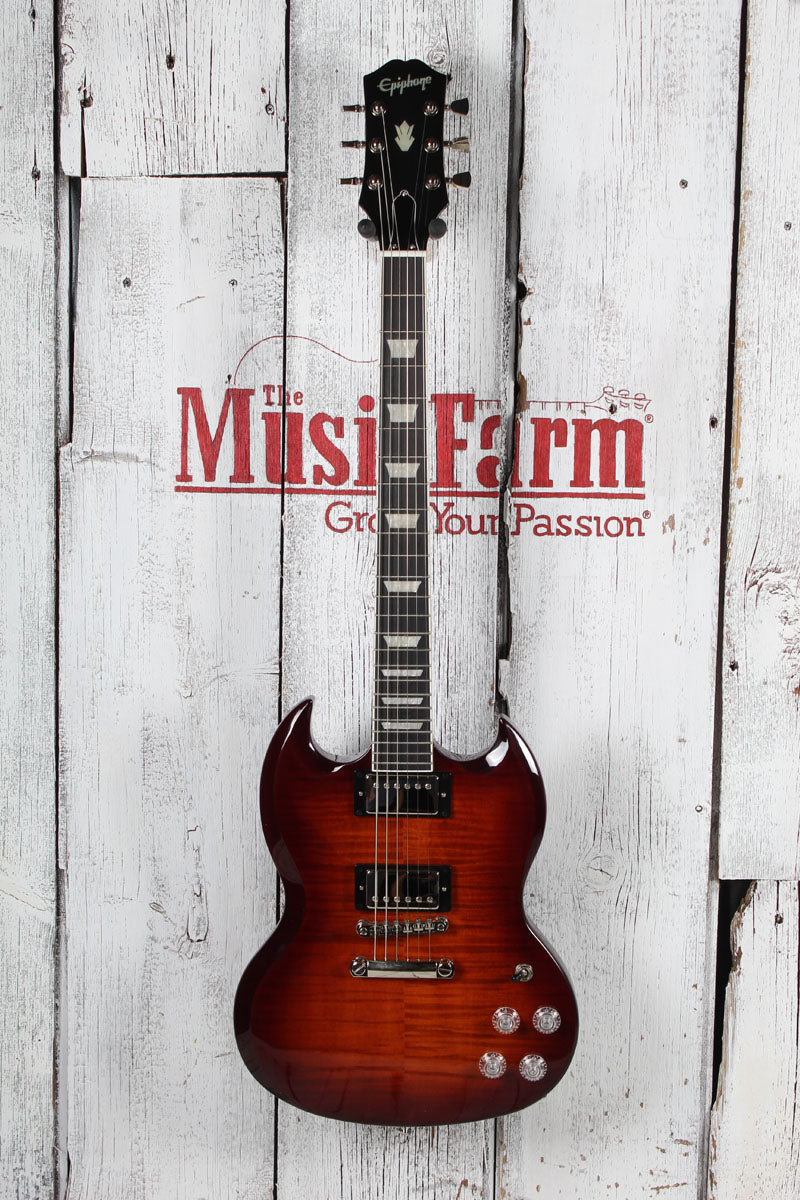 Epiphone SG Modern Figured Electric Guitar Mojave Burst with Gig Bag