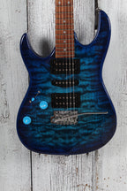 Ibanez Gio GRX70QA Left Handed Electric Guitar Transparent Blue Burst Finish