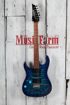 Ibanez Gio GRX70QA Left Handed Electric Guitar Transparent Blue Burst Finish