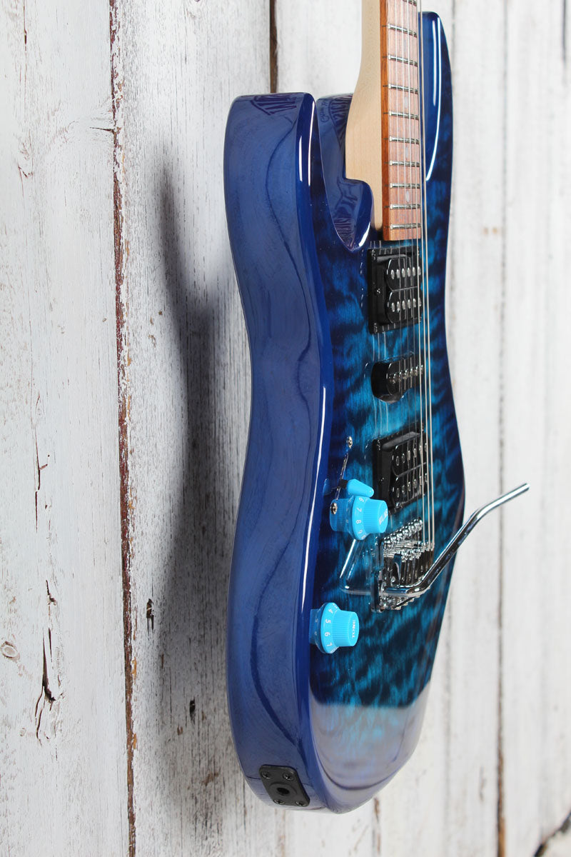 Ibanez Gio GRX70QA Left Handed Electric Guitar Transparent Blue Burst Finish
