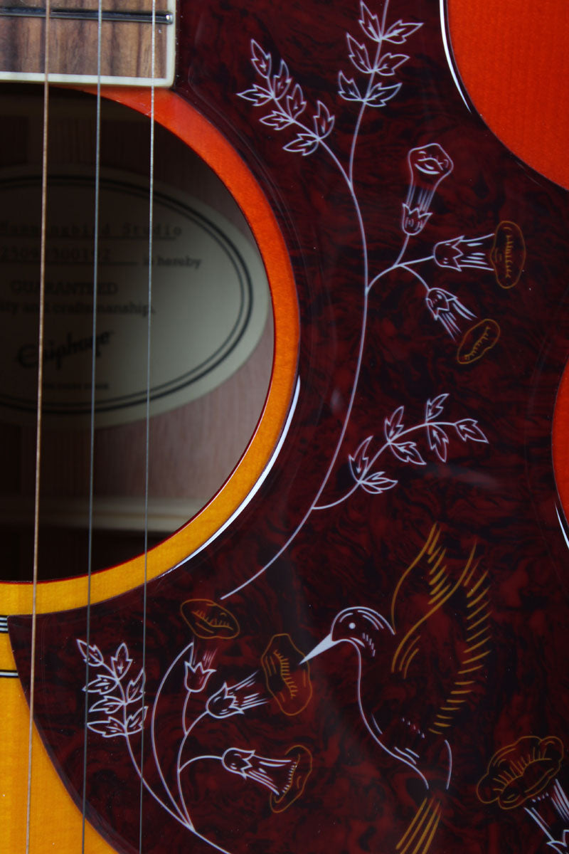 Epiphone Hummingbird Studio Acoustic Electric Guitar Faded Cherry Sunburst