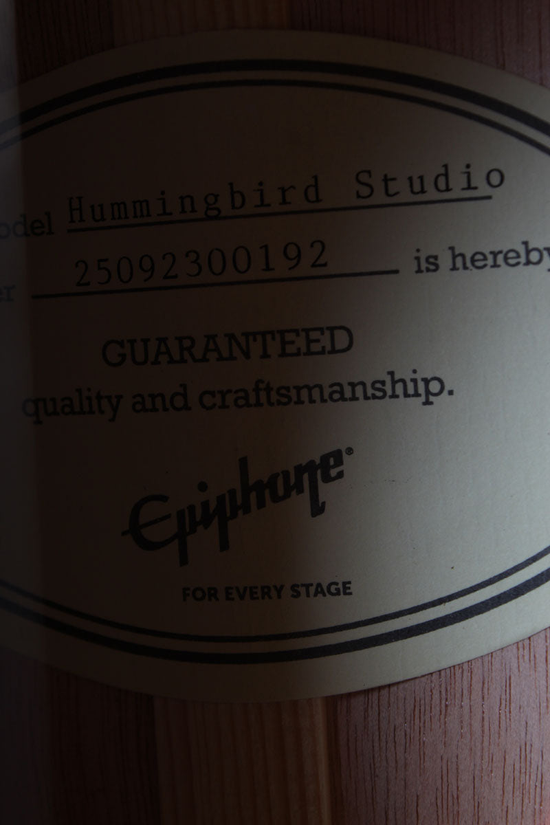 Epiphone Hummingbird Studio Acoustic Electric Guitar Faded Cherry Sunburst