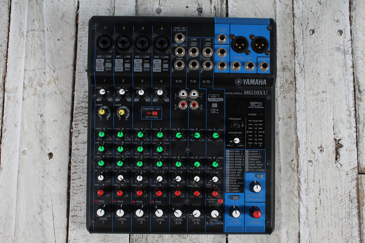 Yamaha MG10XU 10 Channel Analog Stereo Mixer with 4 Mic Preamps USB and Effects
