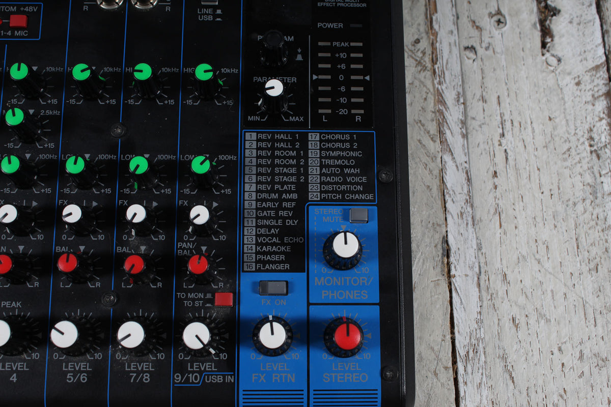 Yamaha MG10XU 10 Channel Analog Stereo Mixer with 4 Mic Preamps USB and Effects