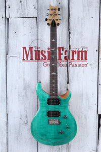 PRS SE Custom 24 Electric Guitar Flame Maple Top Turquoise Finish with Gig Bag