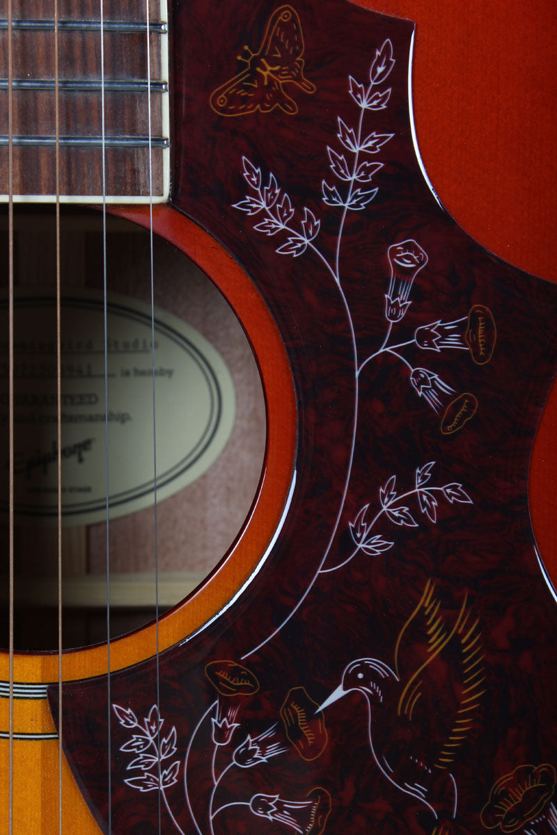 Epiphone Hummingbird Studio Acoustic Electric Guitar Faded Cherry Sunburst