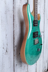 PRS SE Custom 24 Electric Guitar Flame Maple Top Turquoise Finish with Gig Bag