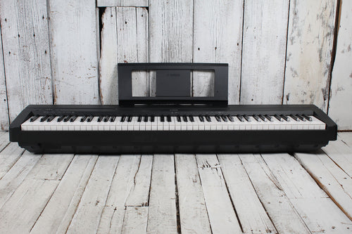 Yamaha P45B Black 88 Key Digital Piano with Music Rest and Power Supply