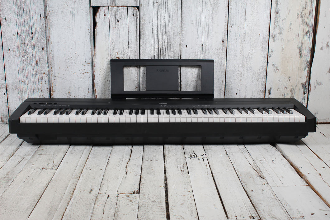 Yamaha P45B Black 88 Key Digital Piano with Music Rest and Power Supply