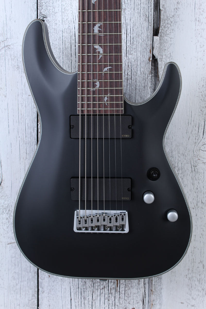 Schecter Damien Platinum 8 Solid Body 8 String Electric Guitar Satin Black