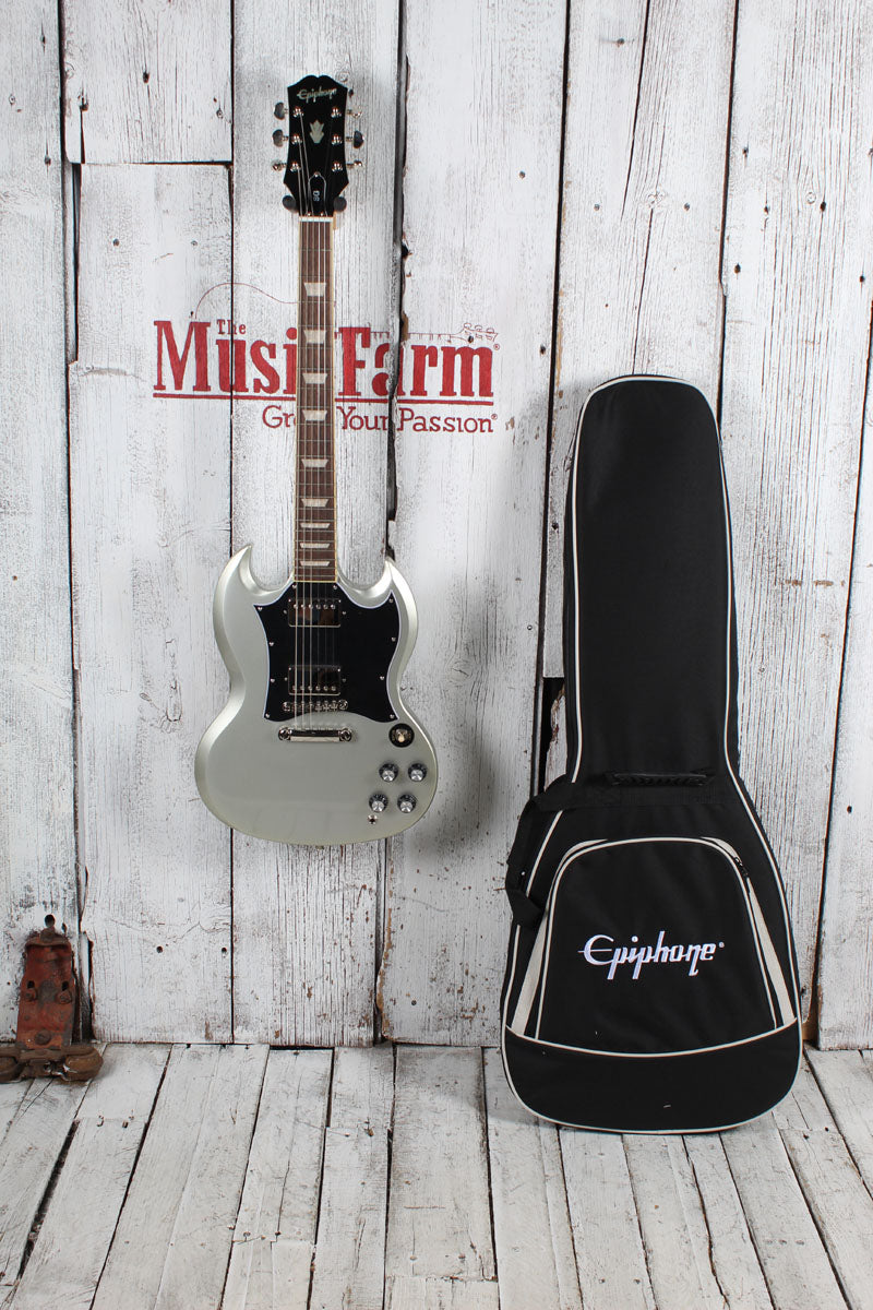 Epiphone SG Standard Solid Body Electric Guitar Silver Mist with Gig Bag
