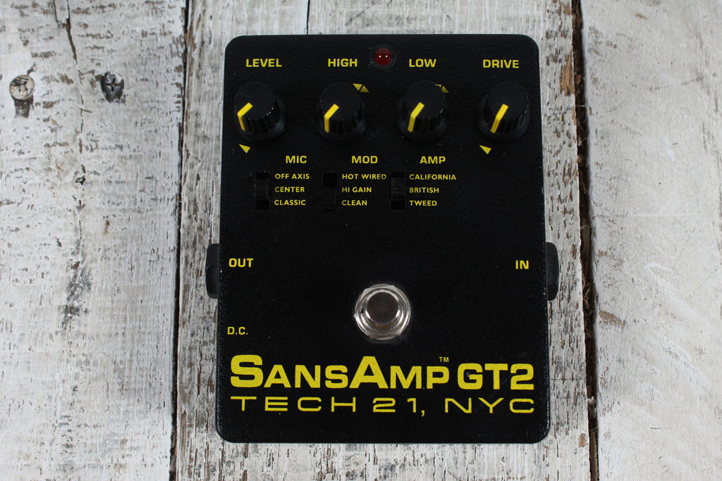 Tech 21 SansAmp GT2 Tube Amplifier Emulator Pedal Electric Guitar Effects Pedal