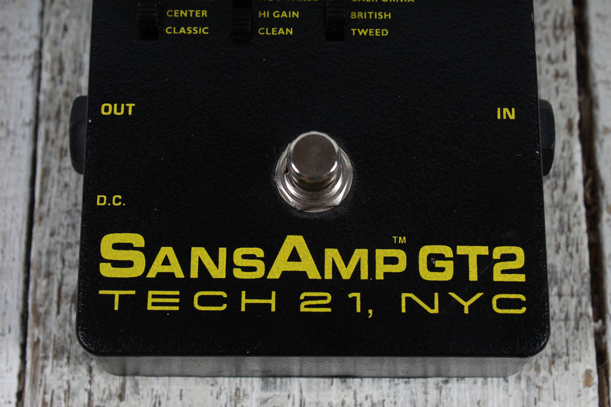 Tech 21 SansAmp GT2 Tube Amplifier Emulator Pedal Electric Guitar Effects Pedal