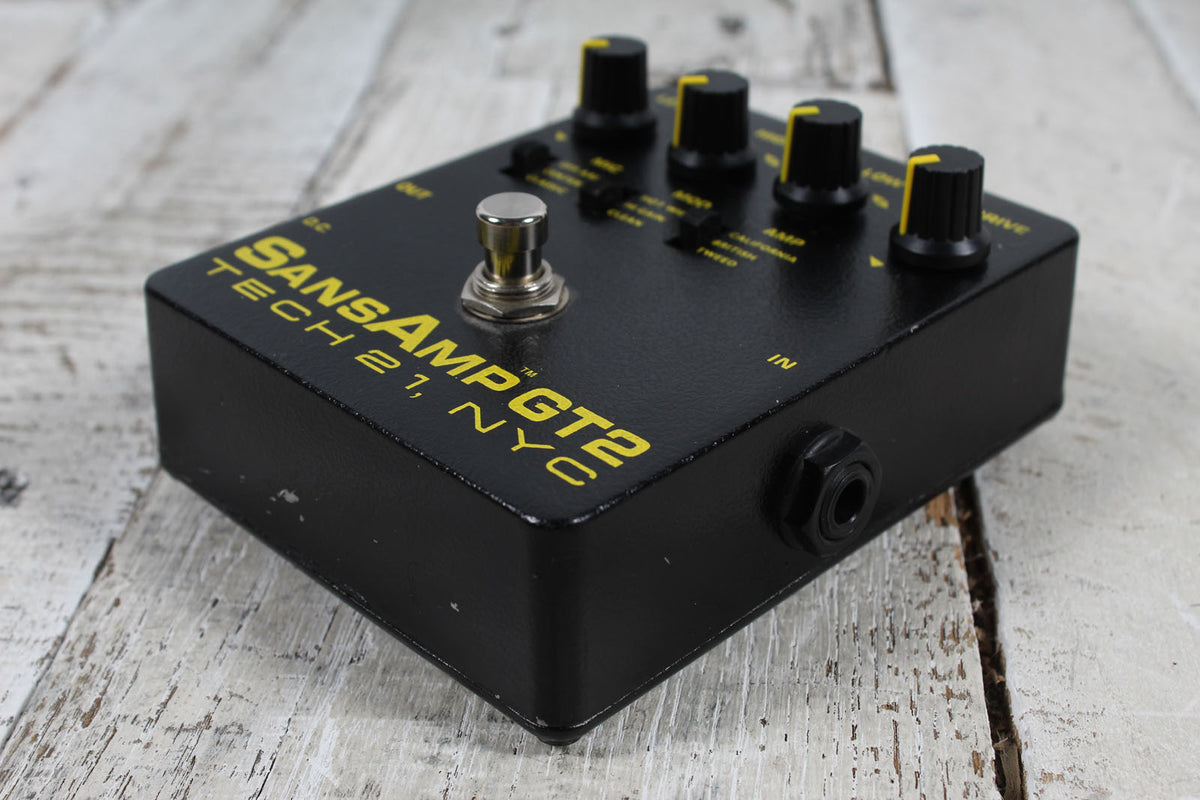 Tech 21 SansAmp GT2 Tube Amplifier Emulator Pedal Electric Guitar Effects Pedal