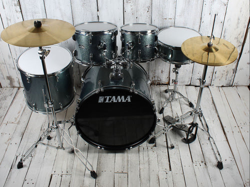 Tama Stagestar Drum Kit 5 Piece Drum Set with Cymbals Sea Mist Blue