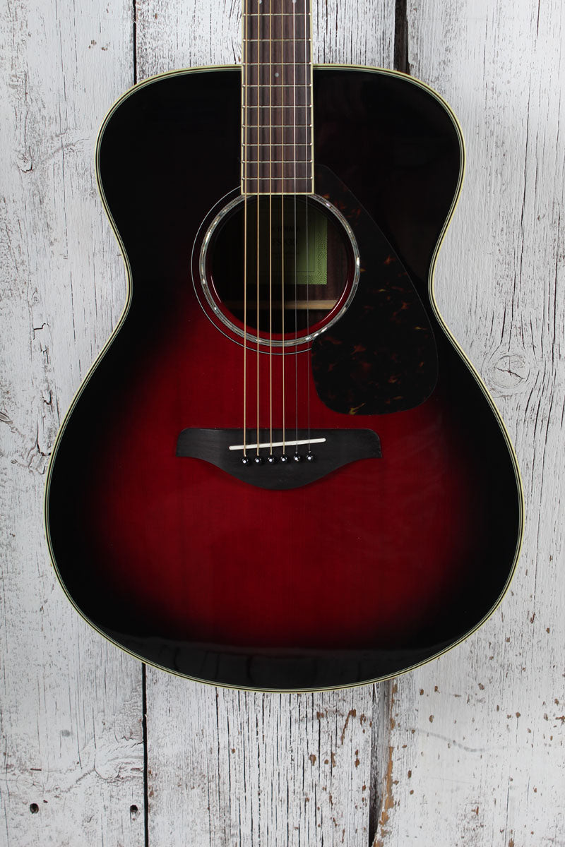 Yamaha FS830 DSR Concert Body Acoustic Guitar Solid Spruce Top Dusk Sun Red