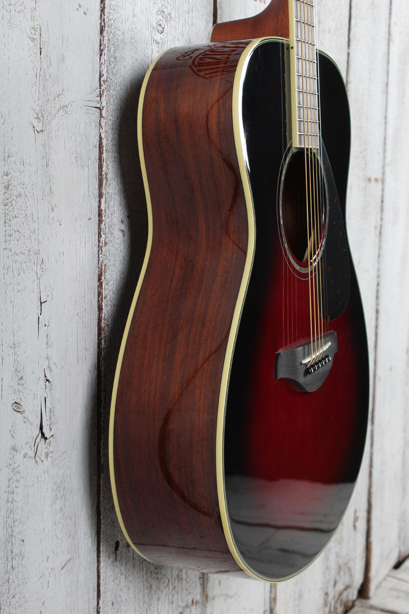 Yamaha FS830 DSR Concert Body Acoustic Guitar Solid Spruce Top Dusk Sun Red