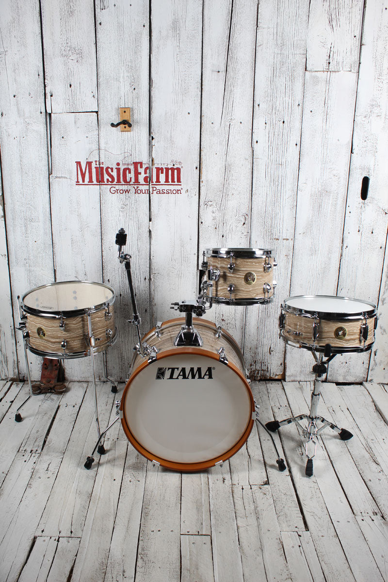 Tama Club-JAM LJK48S 4 Piece Shell Pack Drum Kit w Snare Drum Cream Marble Wrap