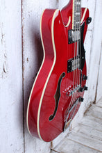 Load image into Gallery viewer, Hagstrom Viking Bass Semi Hollow Body 4 String Electric Bass Guitar Wild Cherry