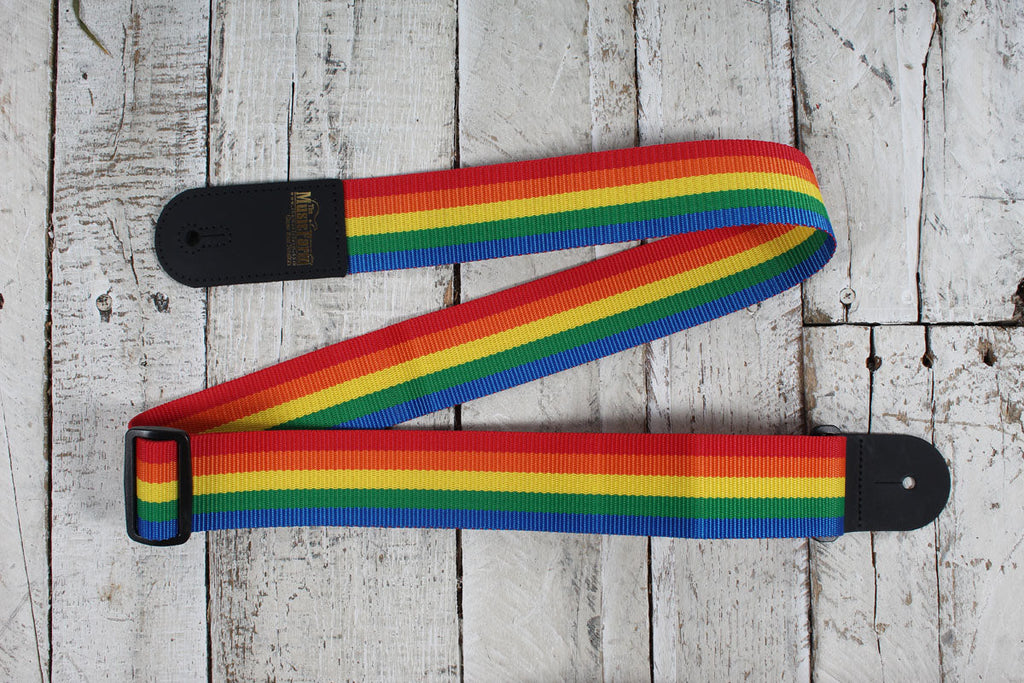 Levy's M8POLY-RNB-L 2 Inch Wide The Music Farm Polypropylene Guitar Strap Rainbow