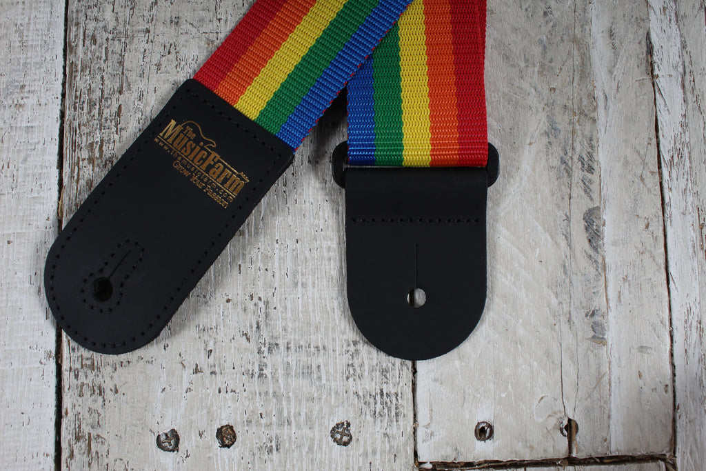 Levy's M8POLY-RNB-L 2 Inch Wide The Music Farm Polypropylene Guitar Strap Rainbow
