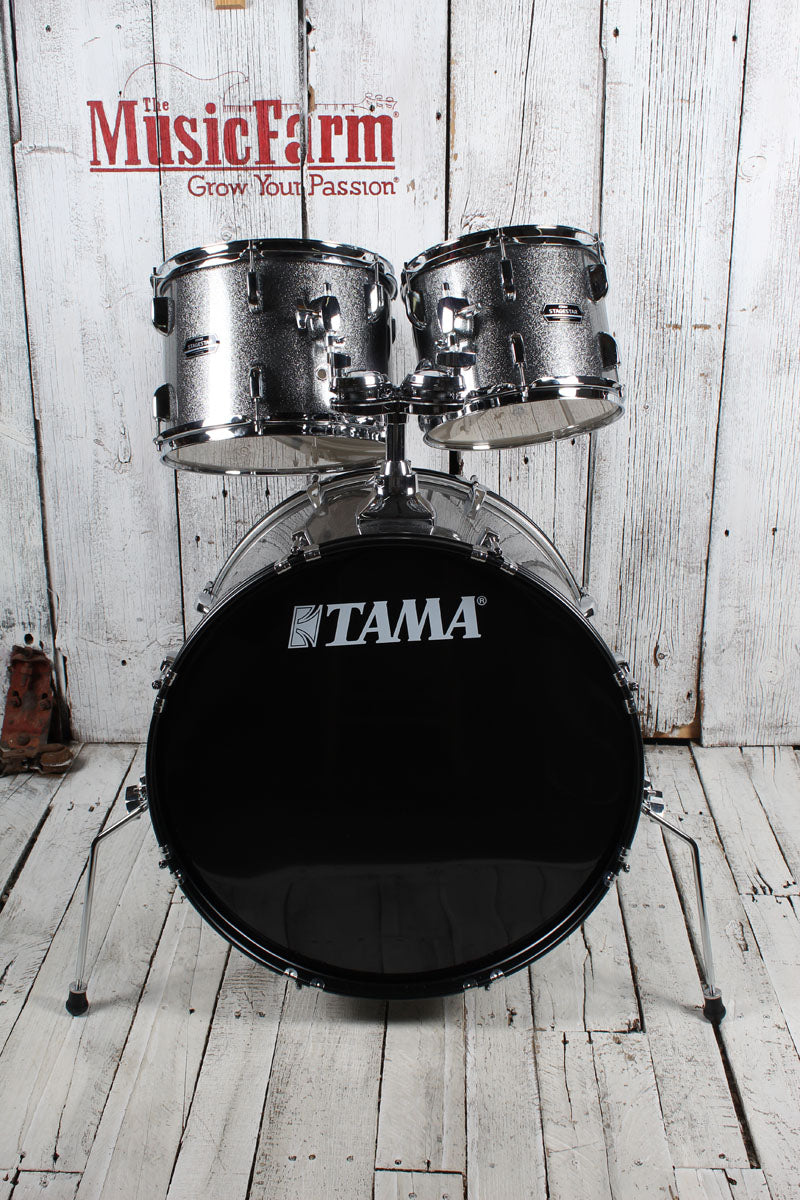 Tama ST52H5CCSS Stagestar 5 Piece Complete Drum Set with Stands and Throne Cosmic Silver Sparkle