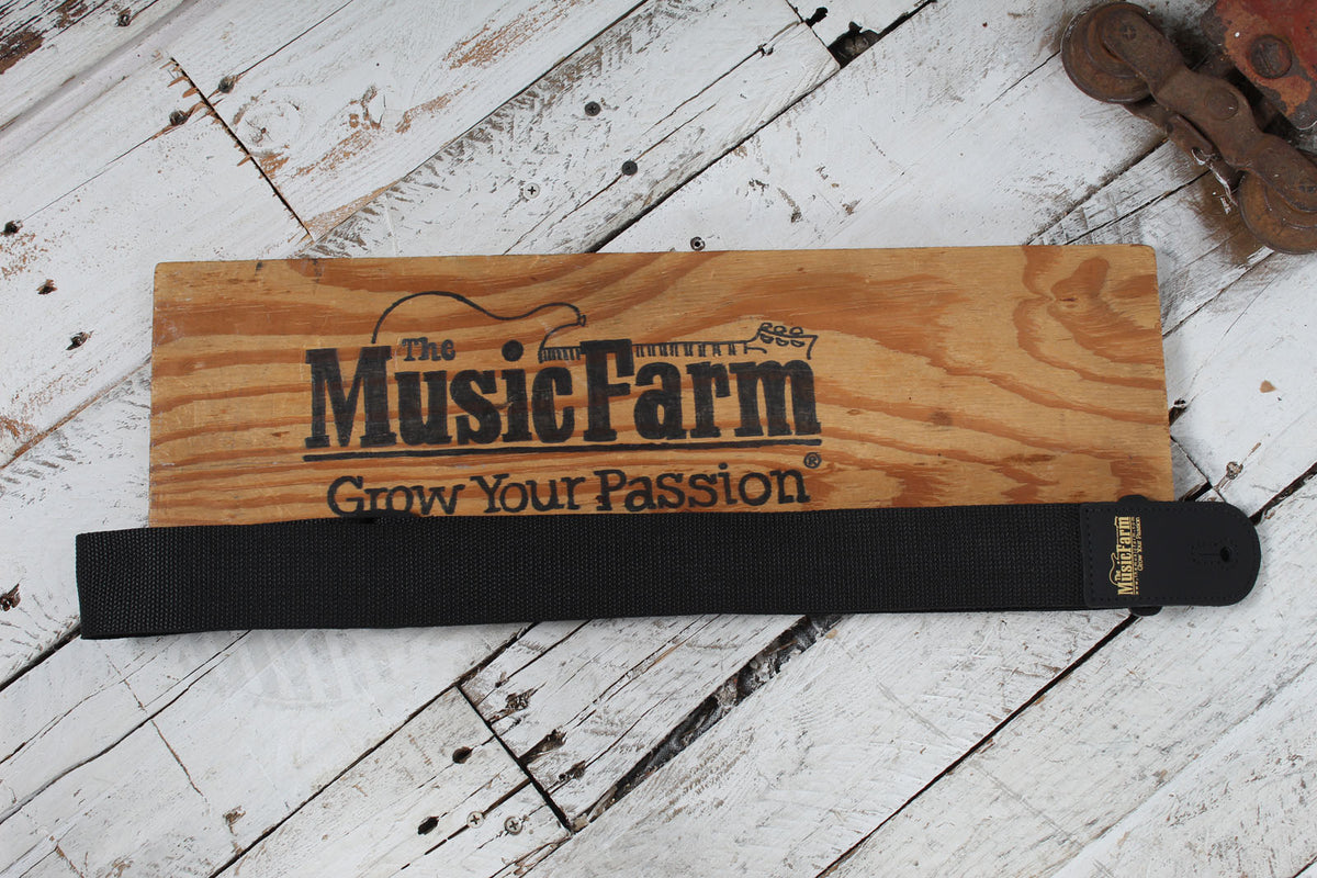 Levy's M8POLY-BLK-L 2 Inch Wide The Music Farm Polypropylene Guitar Strap Black
