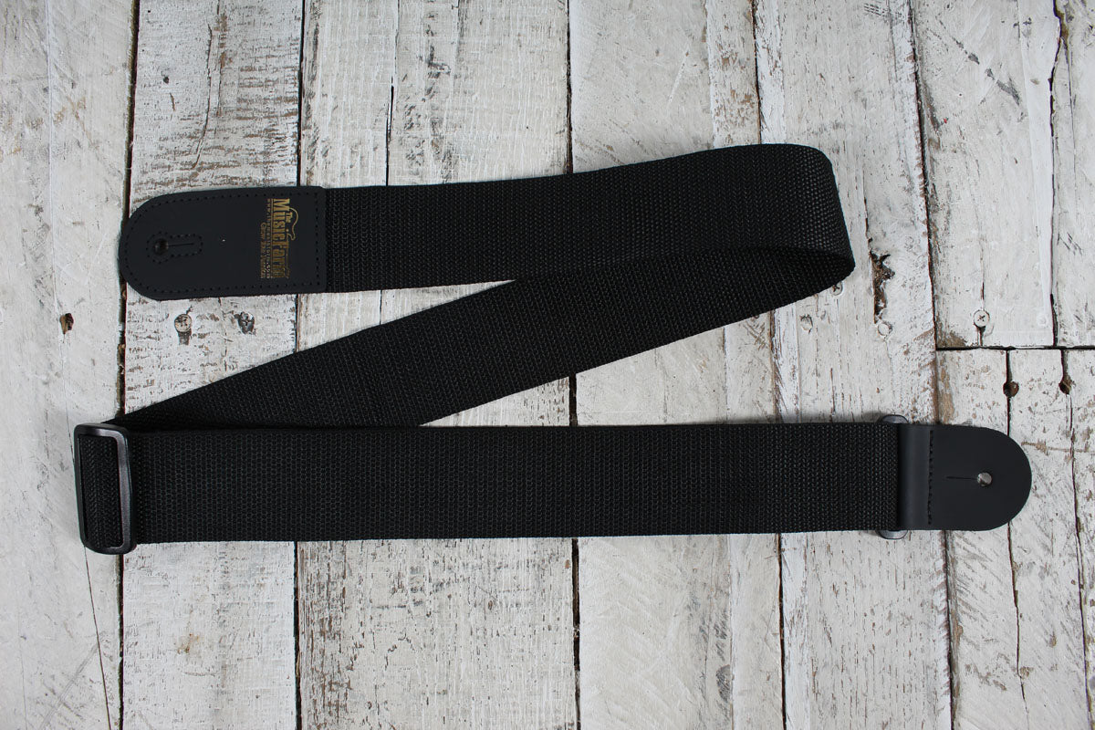 Levy's M8POLY-BLK-L 2 Inch Wide The Music Farm Polypropylene Guitar Strap Black