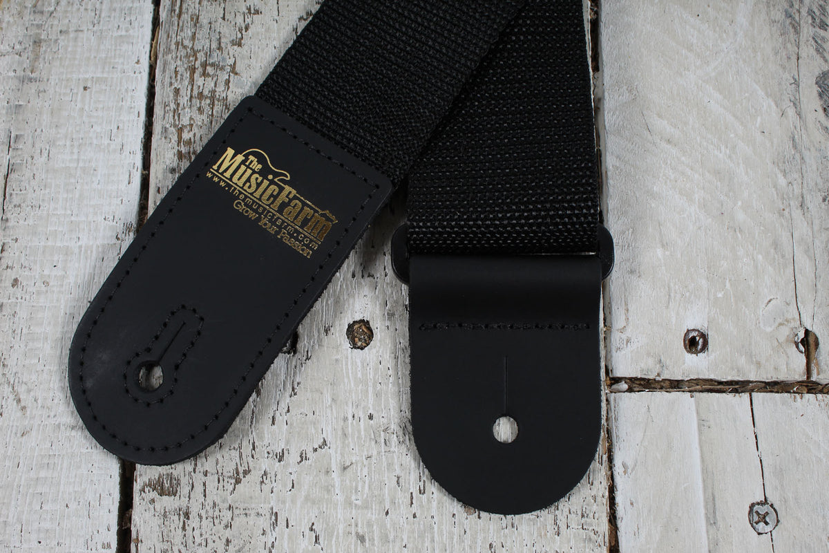 Levy's M8POLY-BLK-L 2 Inch Wide The Music Farm Polypropylene Guitar Strap Black
