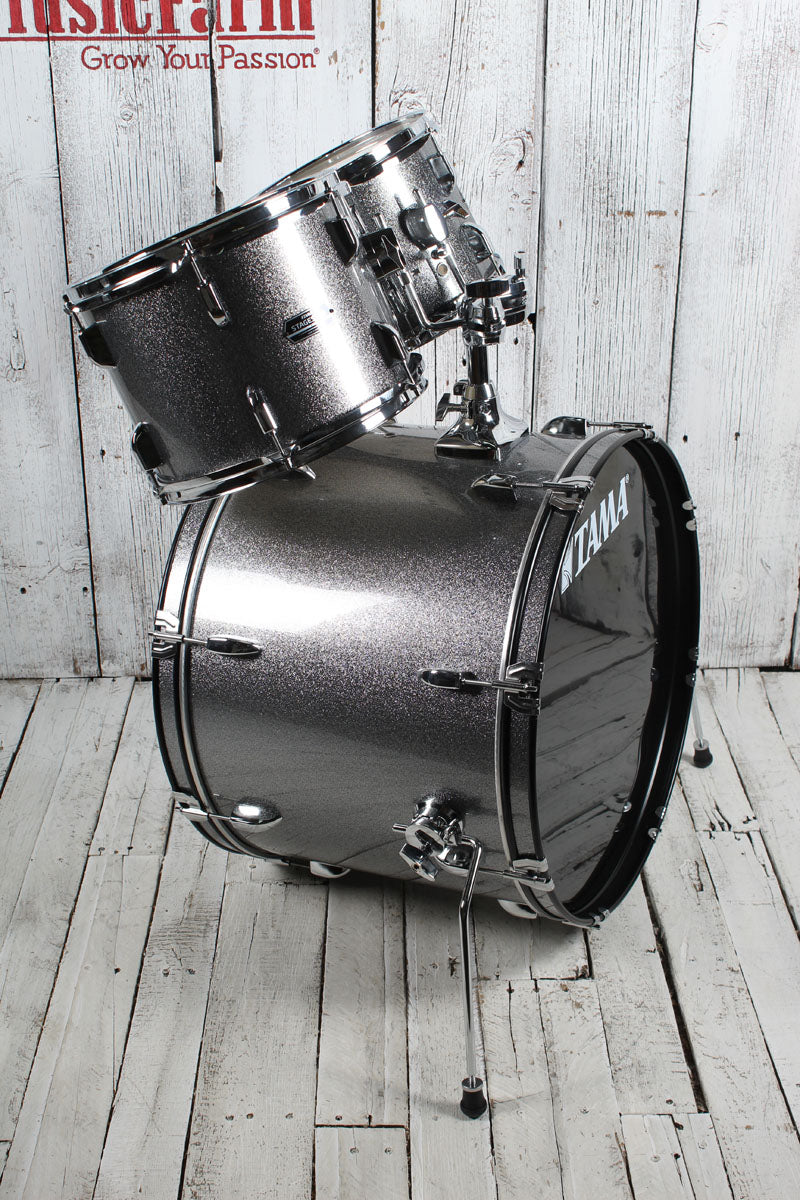 Tama ST52H5CCSS Stagestar 5 Piece Complete Drum Set with Stands and Throne Cosmic Silver Sparkle