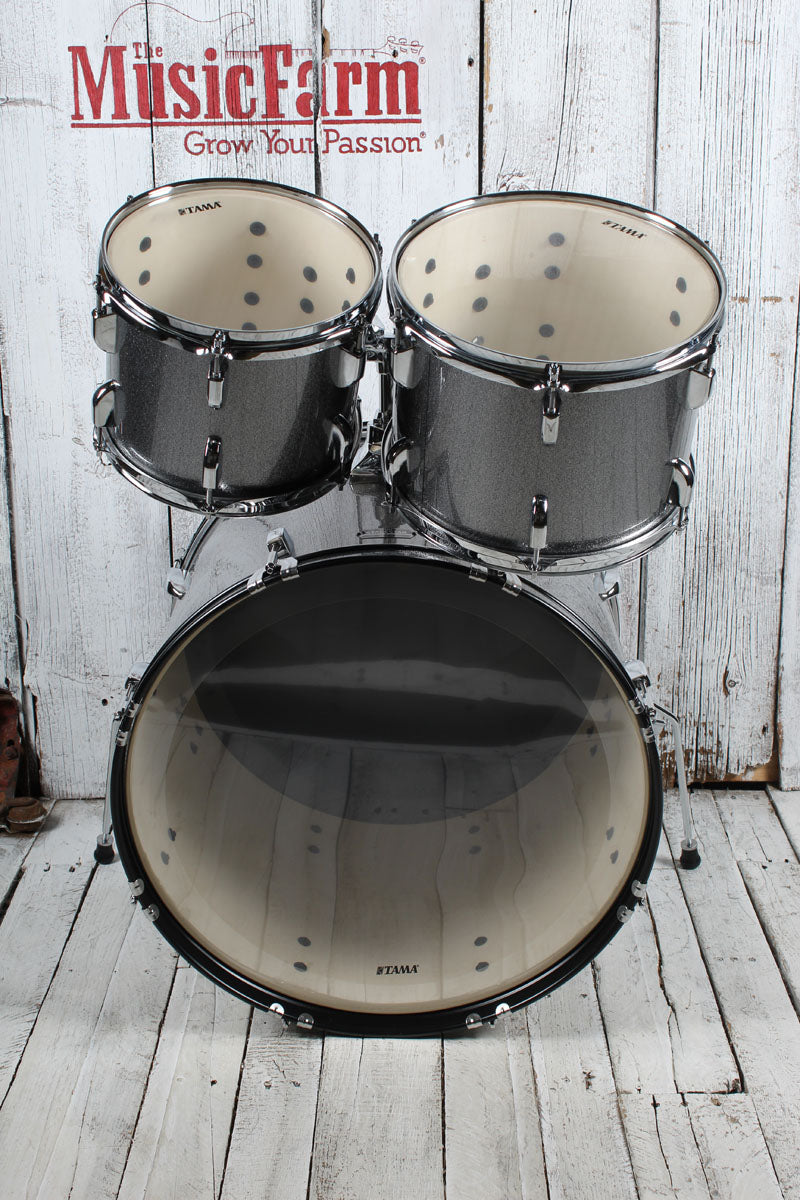 Tama ST52H5CCSS Stagestar 5 Piece Complete Drum Set with Stands and Throne Cosmic Silver Sparkle