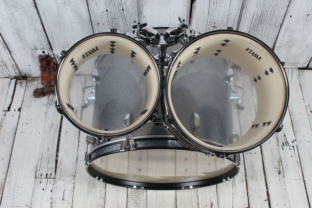 Tama ST52H5CCSS Stagestar 5 Piece Complete Drum Set with Stands and Throne Cosmic Silver Sparkle