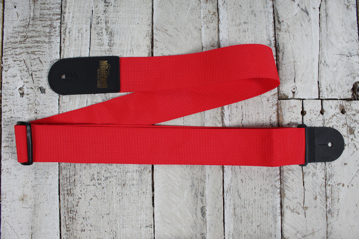 Levy's M8POLY-RED-L 2 Inch Wide The Music Farm Polypropylene Guitar Strap Red Main image