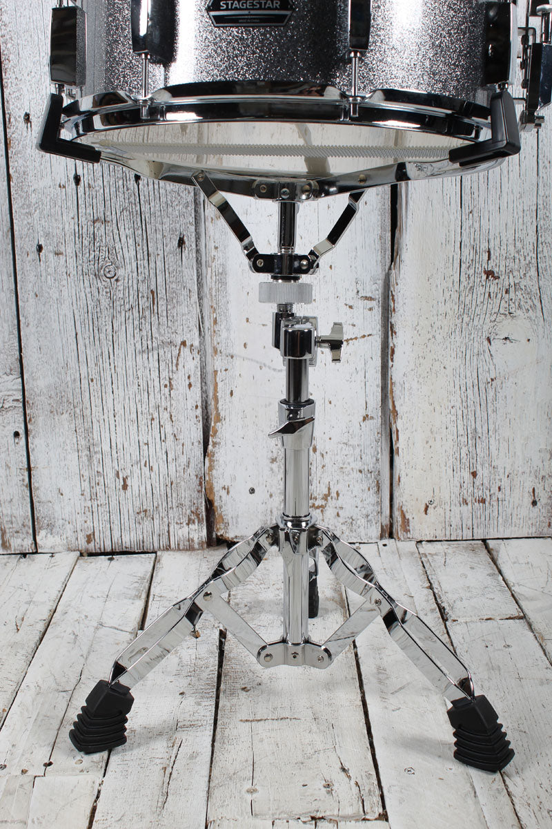 Tama ST52H5CCSS Stagestar 5 Piece Complete Drum Set with Stands and Throne Cosmic Silver Sparkle