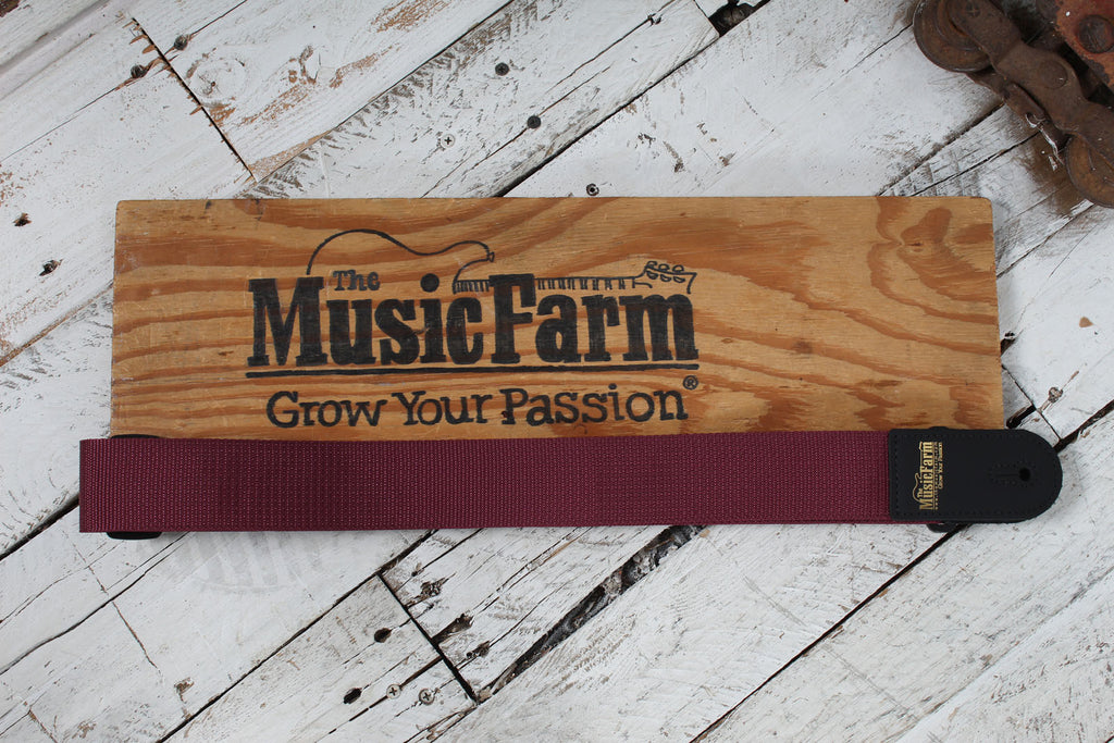 Levys' M8POLY-BRG-L  2 Inch Wide The Music Farm Polypropylene Guitar Strap Burgundy