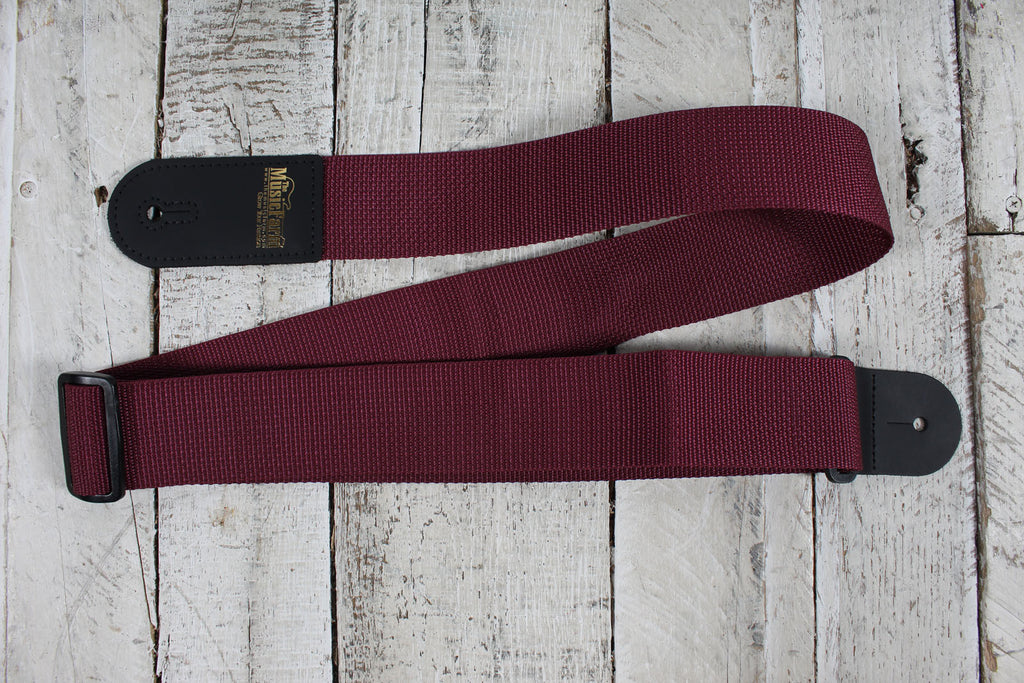 Levys' M8POLY-BRG-L  2 Inch Wide The Music Farm Polypropylene Guitar Strap Burgundy